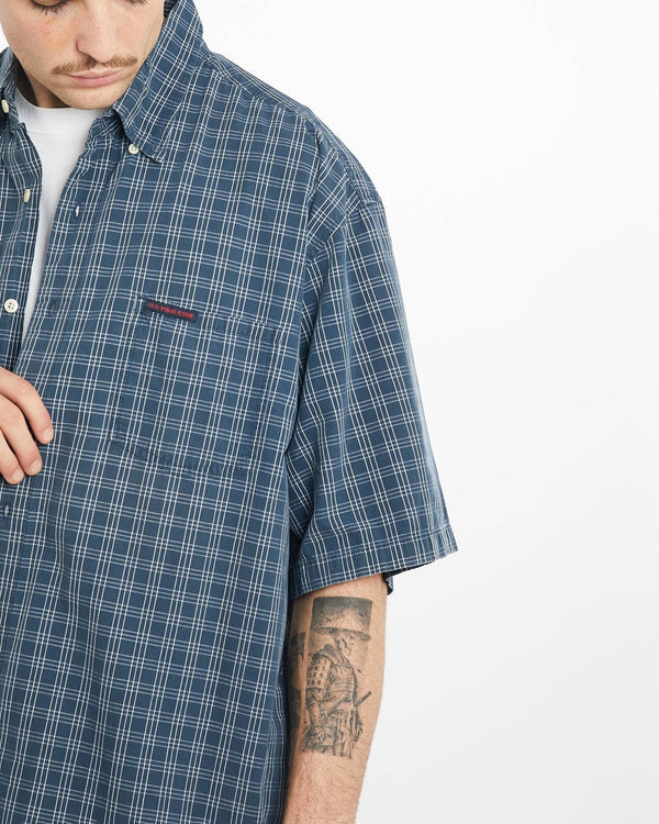 Vintage, U.S., Polo, Assn., Short, Sleeve, Button, Up, Shirt, The Real Deal, size double extra large, colour Blue, newtown, sydney, australia, thrift store, opshop, preloved, secondhand, sustainable, retro, antique, 70s, 80s, 90s, 2000s, 00s, fashion, clothing, streetwear, trendy, garment, style, boutique, store, shop, archive, sale, cheap, best, top, Shirts