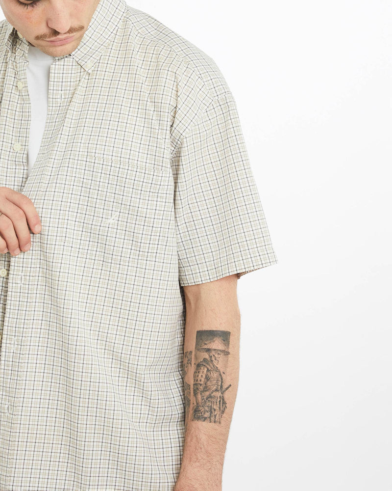 Vintage, Nautica, Short, Sleeve, Button, Up, Shirt, The Real Deal, size extra large, colour Beige, newtown, sydney, australia, thrift store, opshop, preloved, secondhand, sustainable, retro, antique, 70s, 80s, 90s, 2000s, 00s, fashion, clothing, streetwear, trendy, garment, style, boutique, store, shop, archive, sale, cheap, best, top, Shirts