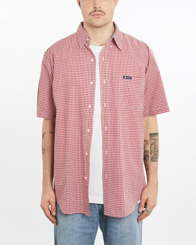 Vintage, Chaps, Ralph, Lauren, Short, Sleeve, Button, Up, Shirt, The Real Deal, size extra large, colour Red, newtown, sydney, australia, thrift store, opshop, preloved, secondhand, sustainable, retro, antique, 70s, 80s, 90s, 2000s, 00s, fashion, clothing, streetwear, trendy, garment, style, boutique, store, shop, archive, sale, cheap, best, top, Shirts