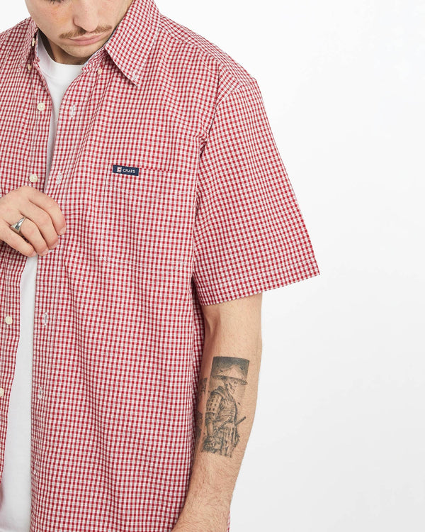 Vintage, Chaps, Ralph, Lauren, Short, Sleeve, Button, Up, Shirt, The Real Deal, size extra large, colour Red, newtown, sydney, australia, thrift store, opshop, preloved, secondhand, sustainable, retro, antique, 70s, 80s, 90s, 2000s, 00s, fashion, clothing, streetwear, trendy, garment, style, boutique, store, shop, archive, sale, cheap, best, top, Shirts