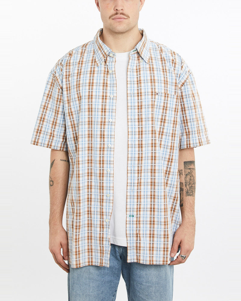 Vintage, Tommy, Hilfiger, Short, Sleeve, Button, Up, Shirt, The Real Deal, size extra large, colour Multicolour, newtown, sydney, australia, thrift store, opshop, preloved, secondhand, sustainable, retro, antique, 70s, 80s, 90s, 2000s, 00s, fashion, clothing, streetwear, trendy, garment, style, boutique, store, shop, archive, sale, cheap, best, top, Shirts