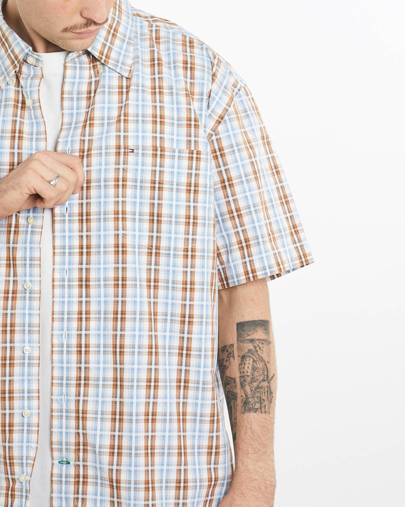 Vintage, Tommy, Hilfiger, Short, Sleeve, Button, Up, Shirt, The Real Deal, size extra large, colour Multicolour, newtown, sydney, australia, thrift store, opshop, preloved, secondhand, sustainable, retro, antique, 70s, 80s, 90s, 2000s, 00s, fashion, clothing, streetwear, trendy, garment, style, boutique, store, shop, archive, sale, cheap, best, top, Shirts