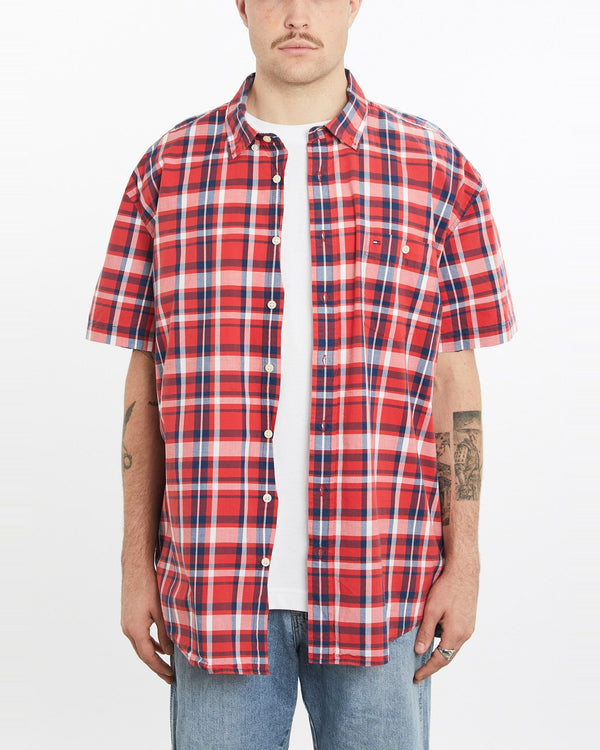 Vintage, Tommy, Hilfiger, Short, Sleeve, Button, Up, Shirt, The Real Deal, size extra large, colour Multicolour, newtown, sydney, australia, thrift store, opshop, preloved, secondhand, sustainable, retro, antique, 70s, 80s, 90s, 2000s, 00s, fashion, clothing, streetwear, trendy, garment, style, boutique, store, shop, archive, sale, cheap, best, top, Shirts