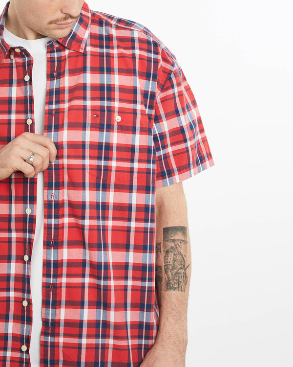 Vintage, Tommy, Hilfiger, Short, Sleeve, Button, Up, Shirt, The Real Deal, size extra large, colour Multicolour, newtown, sydney, australia, thrift store, opshop, preloved, secondhand, sustainable, retro, antique, 70s, 80s, 90s, 2000s, 00s, fashion, clothing, streetwear, trendy, garment, style, boutique, store, shop, archive, sale, cheap, best, top, Shirts