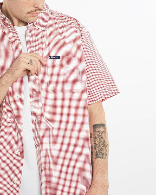 Vintage, Chaps, Ralph, Lauren, Short, Sleeve, Button, Up, Shirt, The Real Deal, size extra large, colour Red, newtown, sydney, australia, thrift store, opshop, preloved, secondhand, sustainable, retro, antique, 70s, 80s, 90s, 2000s, 00s, fashion, clothing, streetwear, trendy, garment, style, boutique, store, shop, archive, sale, cheap, best, top, Shirts