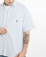 Vintage, 90s, Tommy, Hilfiger, Short, Sleeve, Button, Up, Shirt, The Real Deal, size extra large, colour Blue, newtown, sydney, australia, thrift store, opshop, preloved, secondhand, sustainable, retro, antique, 70s, 80s, 90s, 2000s, 00s, fashion, clothing, streetwear, trendy, garment, style, boutique, store, shop, archive, sale, cheap, best, top, Shirts