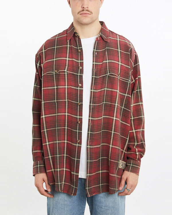 Vintage, 90s, Timberland, Button, Up, Shirt, The Real Deal, size double extra large, colour Red, newtown, sydney, australia, thrift store, opshop, preloved, secondhand, sustainable, retro, antique, 70s, 80s, 90s, 2000s, 00s, fashion, clothing, streetwear, trendy, garment, style, boutique, store, shop, archive, sale, cheap, best, top, Shirts