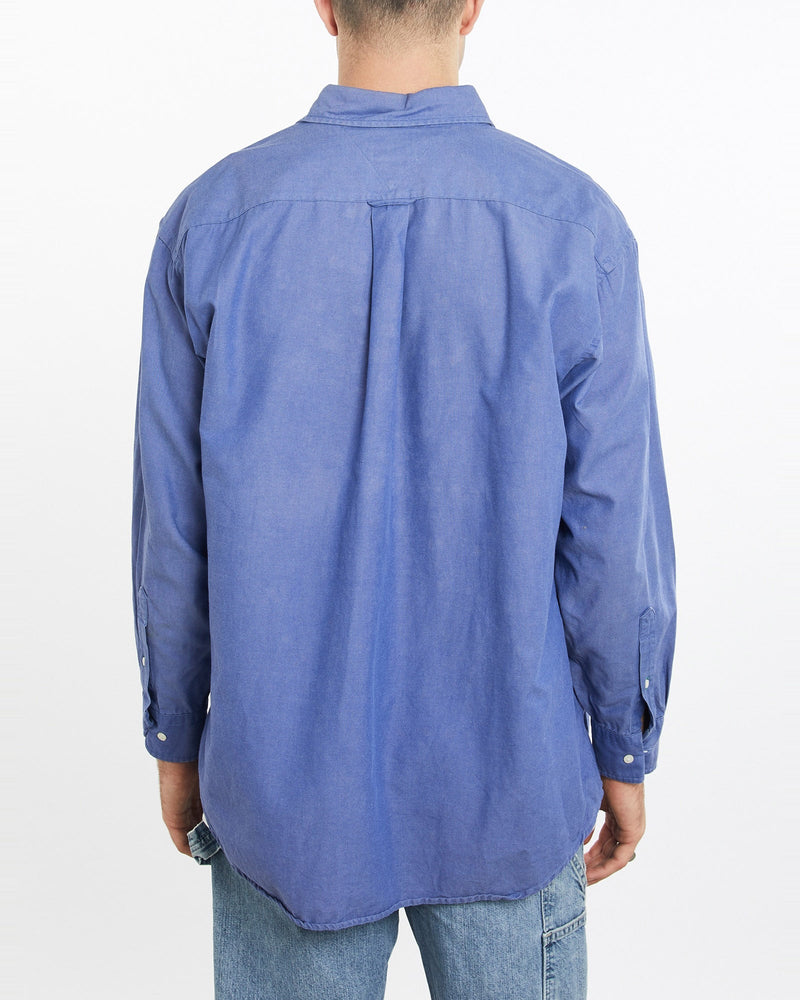 Vintage, 90s, Tommy, Hilfiger, Button, Up, Shirt, The Real Deal, size extra large, colour Blue, newtown, sydney, australia, thrift store, opshop, preloved, secondhand, sustainable, retro, antique, 70s, 80s, 90s, 2000s, 00s, fashion, clothing, streetwear, trendy, garment, style, boutique, store, shop, archive, sale, cheap, best, top, Shirts