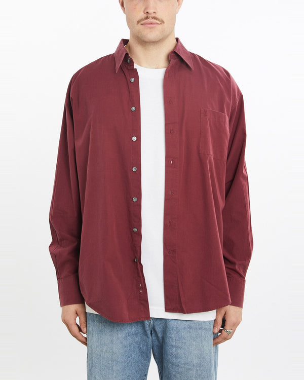 Vintage, 90s, Yves, Saint, Laurent, Button, Up, Shirt, The Real Deal, size extra large, colour Burgundy, newtown, sydney, australia, thrift store, opshop, preloved, secondhand, sustainable, retro, antique, 70s, 80s, 90s, 2000s, 00s, fashion, clothing, streetwear, trendy, garment, style, boutique, store, shop, archive, sale, cheap, best, top, Shirts