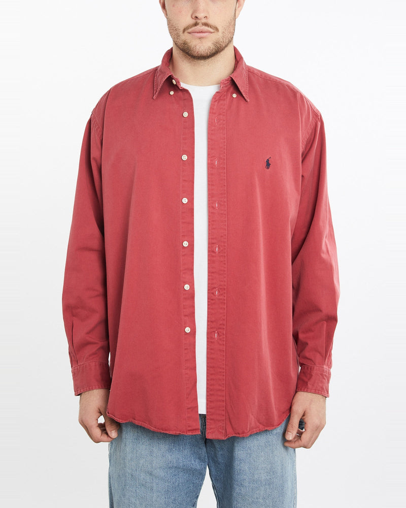 Vintage, 90s, Polo, Ralph, Lauren, Button, Up, Shirt, The Real Deal, size extra large, colour Red, newtown, sydney, australia, thrift store, opshop, preloved, secondhand, sustainable, retro, antique, 70s, 80s, 90s, 2000s, 00s, fashion, clothing, streetwear, trendy, garment, style, boutique, store, shop, archive, sale, cheap, best, top, Shirts