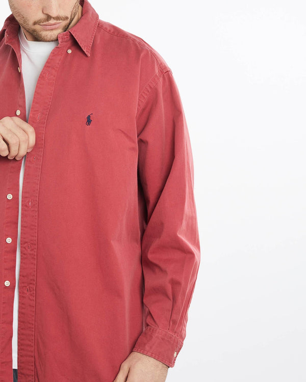 Vintage, 90s, Polo, Ralph, Lauren, Button, Up, Shirt, The Real Deal, size extra large, colour Red, newtown, sydney, australia, thrift store, opshop, preloved, secondhand, sustainable, retro, antique, 70s, 80s, 90s, 2000s, 00s, fashion, clothing, streetwear, trendy, garment, style, boutique, store, shop, archive, sale, cheap, best, top, Shirts