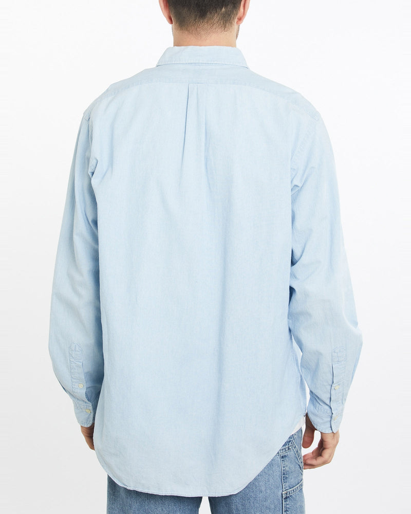 Vintage, 90s, Polo, Ralph, Lauren, Button, Up, Shirt, The Real Deal, size extra large, colour Blue, newtown, sydney, australia, thrift store, opshop, preloved, secondhand, sustainable, retro, antique, 70s, 80s, 90s, 2000s, 00s, fashion, clothing, streetwear, trendy, garment, style, boutique, store, shop, archive, sale, cheap, best, top, Shirts