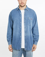 Vintage, 90s, Polo, Ralph, Lauren, Denim, Button, Up, Shirt, The Real Deal, size extra large, colour Blue, newtown, sydney, australia, thrift store, opshop, preloved, secondhand, sustainable, retro, antique, 70s, 80s, 90s, 2000s, 00s, fashion, clothing, streetwear, trendy, garment, style, boutique, store, shop, archive, sale, cheap, best, top, Shirts