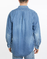 Vintage, 90s, Polo, Ralph, Lauren, Denim, Button, Up, Shirt, The Real Deal, size extra large, colour Blue, newtown, sydney, australia, thrift store, opshop, preloved, secondhand, sustainable, retro, antique, 70s, 80s, 90s, 2000s, 00s, fashion, clothing, streetwear, trendy, garment, style, boutique, store, shop, archive, sale, cheap, best, top, Shirts