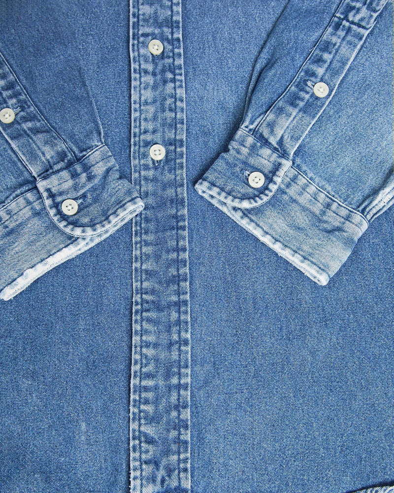 Vintage, 90s, Polo, Ralph, Lauren, Denim, Button, Up, Shirt, The Real Deal, size extra large, colour Blue, newtown, sydney, australia, thrift store, opshop, preloved, secondhand, sustainable, retro, antique, 70s, 80s, 90s, 2000s, 00s, fashion, clothing, streetwear, trendy, garment, style, boutique, store, shop, archive, sale, cheap, best, top, Shirts