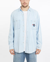 Vintage, 90s, Hard, Rock, Cafe, Tokyo, Denim, Button, Up, Shirt, The Real Deal, size extra large, colour Blue, newtown, sydney, australia, thrift store, opshop, preloved, secondhand, sustainable, retro, antique, 70s, 80s, 90s, 2000s, 00s, fashion, clothing, streetwear, trendy, garment, style, boutique, store, shop, archive, sale, cheap, best, top, Shirts