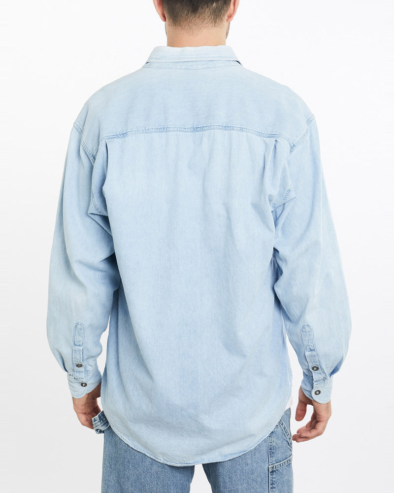 Vintage, 90s, Hard, Rock, Cafe, Acapulco, Denim, Button, Up, Shirt, The Real Deal, size extra large, colour Blue, newtown, sydney, australia, thrift store, opshop, preloved, secondhand, sustainable, retro, antique, 70s, 80s, 90s, 2000s, 00s, fashion, clothing, streetwear, trendy, garment, style, boutique, store, shop, archive, sale, cheap, best, top, Shirts