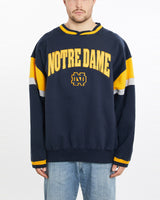Vintage, 90s, University, Of, Notre, Dame, Sweatshirt, The Real Deal, size extra large, colour Navy, newtown, sydney, australia, thrift store, opshop, preloved, secondhand, sustainable, retro, antique, 70s, 80s, 90s, 2000s, 00s, fashion, clothing, streetwear, trendy, garment, style, boutique, store, shop, archive, sale, cheap, best, top, Sweats and hoodies