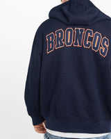 Vintage, NFL, Denver, Broncos, Fleece, Lined, Hooded, Sweatshirt, The Real Deal, size extra large, colour Navy, newtown, sydney, australia, thrift store, opshop, preloved, secondhand, sustainable, retro, antique, 70s, 80s, 90s, 2000s, 00s, fashion, clothing, streetwear, trendy, garment, style, boutique, store, shop, archive, sale, cheap, best, top, Sweats and hoodies
