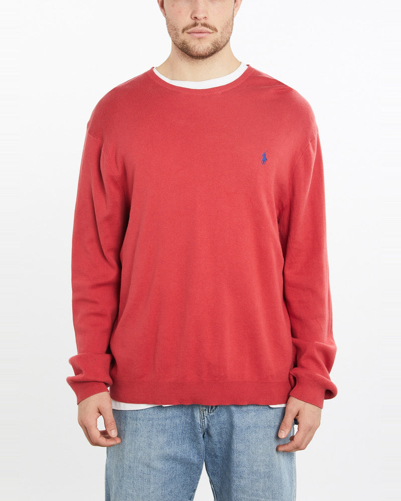 Vintage, 90s, Polo, Ralph, Lauren, Knit, Sweater, The Real Deal, size extra large, colour Red, newtown, sydney, australia, thrift store, opshop, preloved, secondhand, sustainable, retro, antique, 70s, 80s, 90s, 2000s, 00s, fashion, clothing, streetwear, trendy, garment, style, boutique, store, shop, archive, sale, cheap, best, top, Sweats and hoodies