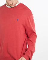 Vintage, 90s, Polo, Ralph, Lauren, Knit, Sweater, The Real Deal, size extra large, colour Red, newtown, sydney, australia, thrift store, opshop, preloved, secondhand, sustainable, retro, antique, 70s, 80s, 90s, 2000s, 00s, fashion, clothing, streetwear, trendy, garment, style, boutique, store, shop, archive, sale, cheap, best, top, Sweats and hoodies