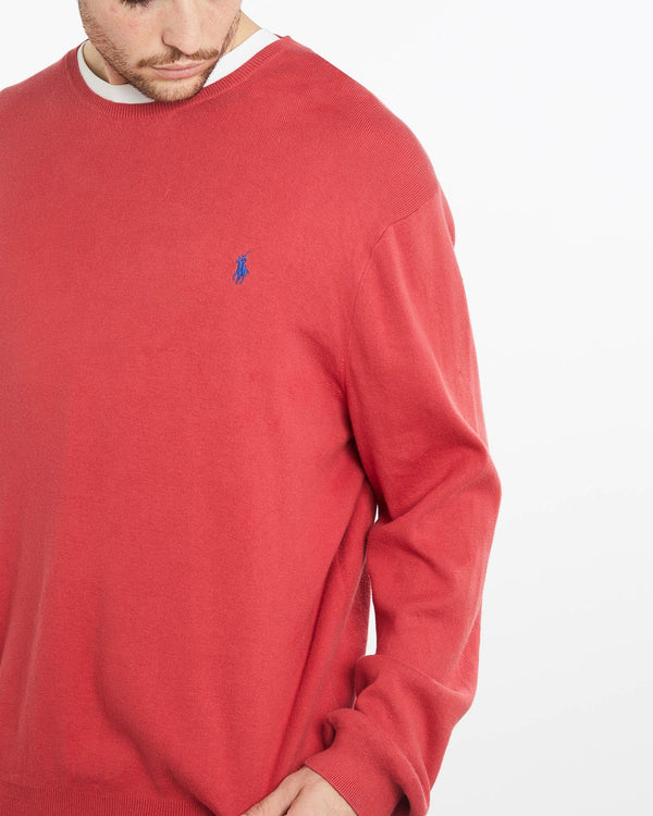 Vintage, 90s, Polo, Ralph, Lauren, Knit, Sweater, The Real Deal, size extra large, colour Red, newtown, sydney, australia, thrift store, opshop, preloved, secondhand, sustainable, retro, antique, 70s, 80s, 90s, 2000s, 00s, fashion, clothing, streetwear, trendy, garment, style, boutique, store, shop, archive, sale, cheap, best, top, Sweats and hoodies