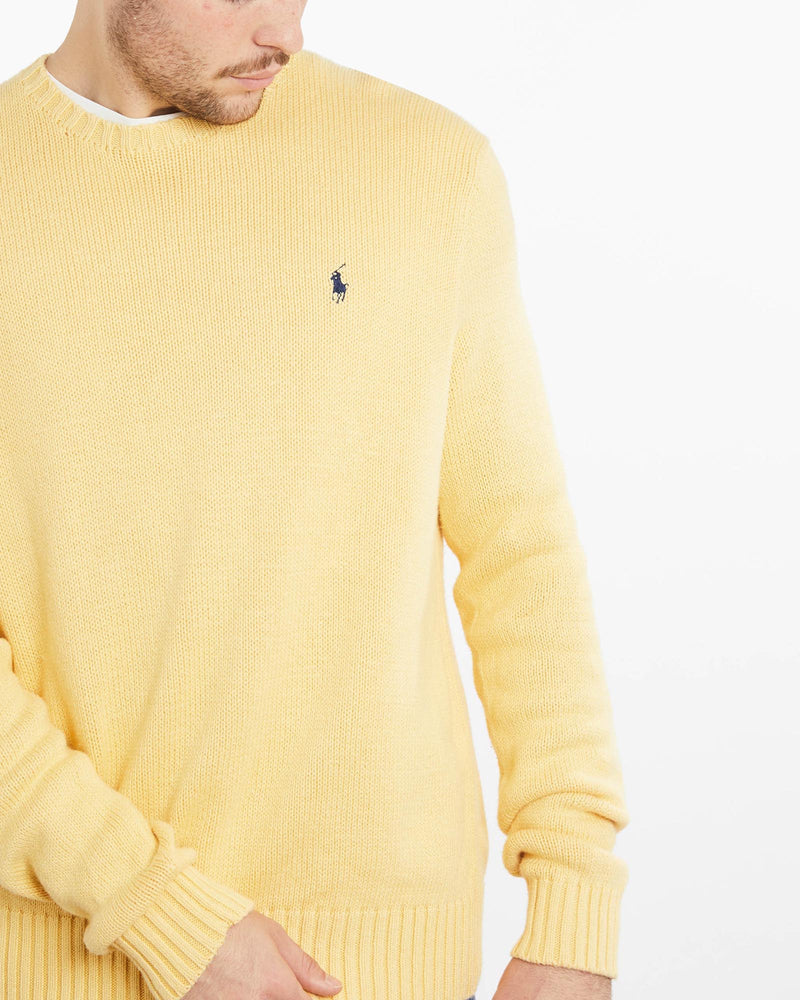 Vintage, 90s, Polo, Ralph, Lauren, Knit, Sweater, The Real Deal, size large, colour Yellow, newtown, sydney, australia, thrift store, opshop, preloved, secondhand, sustainable, retro, antique, 70s, 80s, 90s, 2000s, 00s, fashion, clothing, streetwear, trendy, garment, style, boutique, store, shop, archive, sale, cheap, best, top, Sweats and hoodies