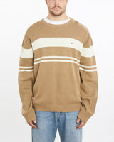 Vintage, Tommy, Hilfiger, Knit, Sweater, The Real Deal, size extra large, colour Beige, newtown, sydney, australia, thrift store, opshop, preloved, secondhand, sustainable, retro, antique, 70s, 80s, 90s, 2000s, 00s, fashion, clothing, streetwear, trendy, garment, style, boutique, store, shop, archive, sale, cheap, best, top, Sweats and hoodies