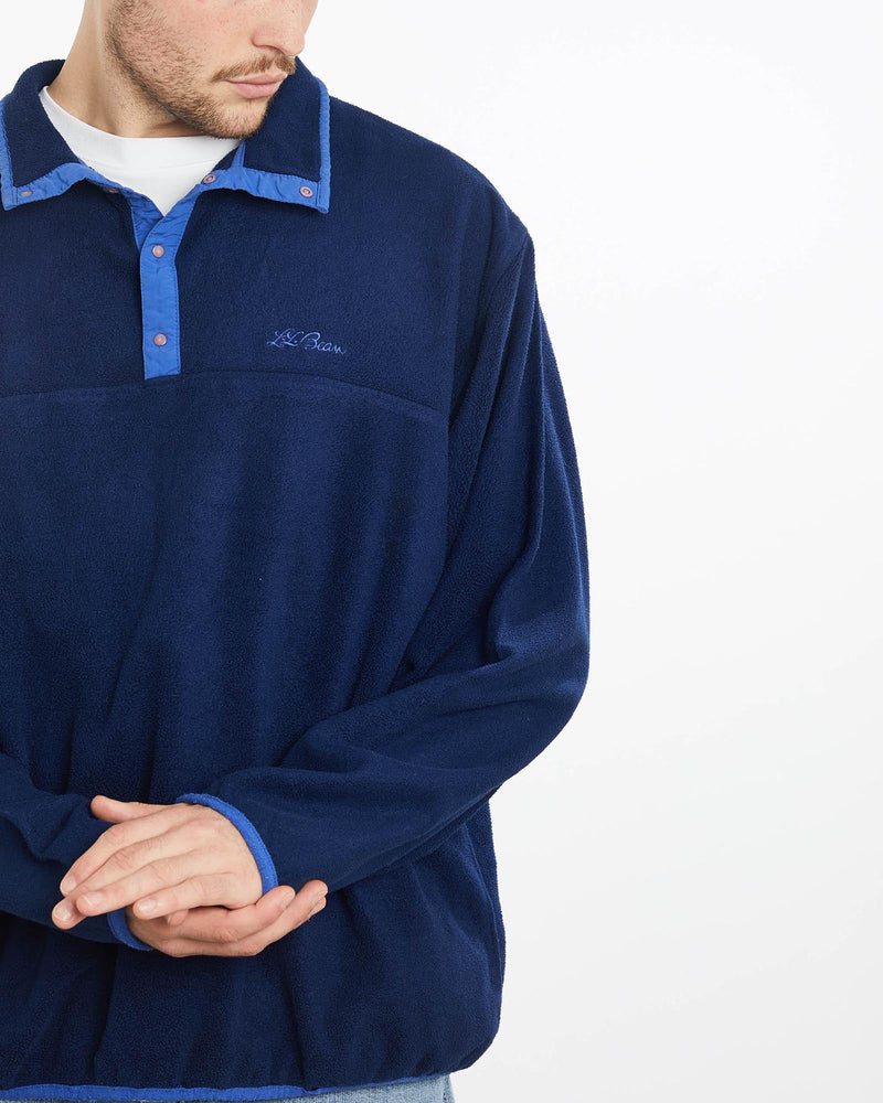 Vintage, 90s, L.L., Bean, Fleece, Sweatshirt, The Real Deal, size extra large, colour Navy, newtown, sydney, australia, thrift store, opshop, preloved, secondhand, sustainable, retro, antique, 70s, 80s, 90s, 2000s, 00s, fashion, clothing, streetwear, trendy, garment, style, boutique, store, shop, archive, sale, cheap, best, top, Sweats and hoodies