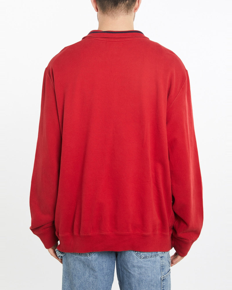 Vintage, 90s, Polo, Ralph, Lauren, Quarter, Zip, Sweatshirt, The Real Deal, size double extra large, colour Red, newtown, sydney, australia, thrift store, opshop, preloved, secondhand, sustainable, retro, antique, 70s, 80s, 90s, 2000s, 00s, fashion, clothing, streetwear, trendy, garment, style, boutique, store, shop, archive, sale, cheap, best, top, Sweats and hoodies