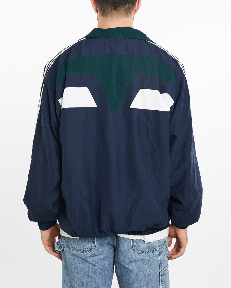 Vintage, 90s, Adidas, Track, Jacket, The Real Deal, size extra large, colour Navy, newtown, sydney, australia, thrift store, opshop, preloved, secondhand, sustainable, retro, antique, 70s, 80s, 90s, 2000s, 00s, fashion, clothing, streetwear, trendy, garment, style, boutique, store, shop, archive, sale, cheap, best, top, Jackets
