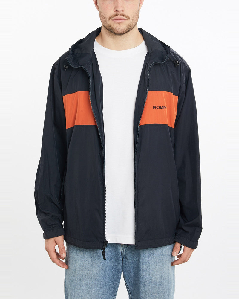 Vintage, Chaps, Windbreaker, Jacket, The Real Deal, size extra large, colour Navy, newtown, sydney, australia, thrift store, opshop, preloved, secondhand, sustainable, retro, antique, 70s, 80s, 90s, 2000s, 00s, fashion, clothing, streetwear, trendy, garment, style, boutique, store, shop, archive, sale, cheap, best, top, Jackets