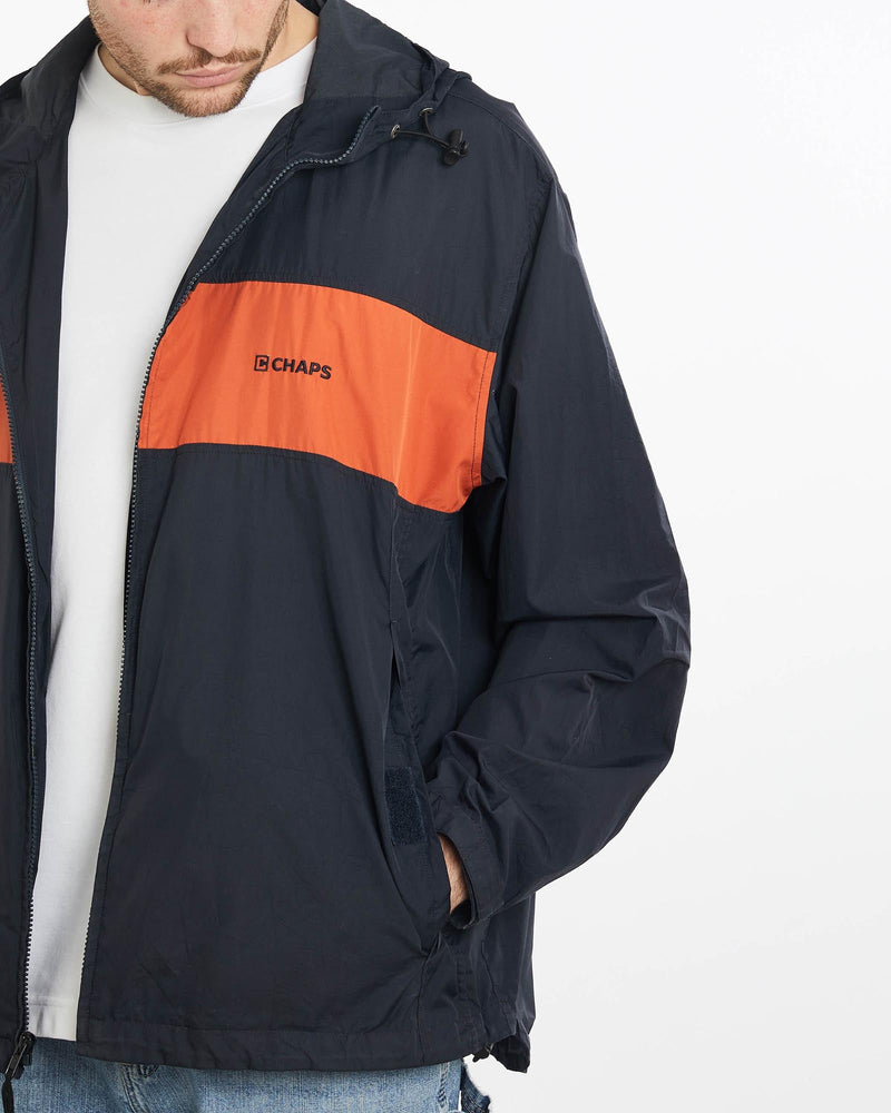 Vintage, Chaps, Windbreaker, Jacket, The Real Deal, size extra large, colour Navy, newtown, sydney, australia, thrift store, opshop, preloved, secondhand, sustainable, retro, antique, 70s, 80s, 90s, 2000s, 00s, fashion, clothing, streetwear, trendy, garment, style, boutique, store, shop, archive, sale, cheap, best, top, Jackets