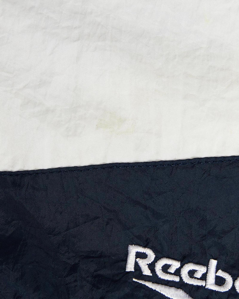 Vintage, 90s, Reebok, Track, Jacket, The Real Deal, size extra large, colour Navy, newtown, sydney, australia, thrift store, opshop, preloved, secondhand, sustainable, retro, antique, 70s, 80s, 90s, 2000s, 00s, fashion, clothing, streetwear, trendy, garment, style, boutique, store, shop, archive, sale, cheap, best, top, Jackets