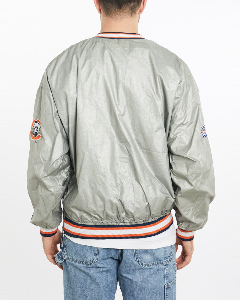 Vintage, 90s, Starter, NFL, Chicago, Bears, Pullover, Jacket, The Real Deal, size extra large, colour Grey, newtown, sydney, australia, thrift store, opshop, preloved, secondhand, sustainable, retro, antique, 70s, 80s, 90s, 2000s, 00s, fashion, clothing, streetwear, trendy, garment, style, boutique, store, shop, archive, sale, cheap, best, top, Jackets