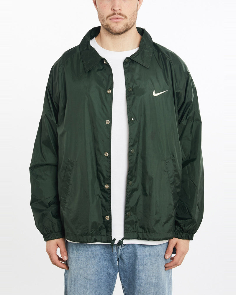 Vintage, 90s, Nike, Coaches, Jacket, The Real Deal, size extra large, colour Green, newtown, sydney, australia, thrift store, opshop, preloved, secondhand, sustainable, retro, antique, 70s, 80s, 90s, 2000s, 00s, fashion, clothing, streetwear, trendy, garment, style, boutique, store, shop, archive, sale, cheap, best, top, Jackets