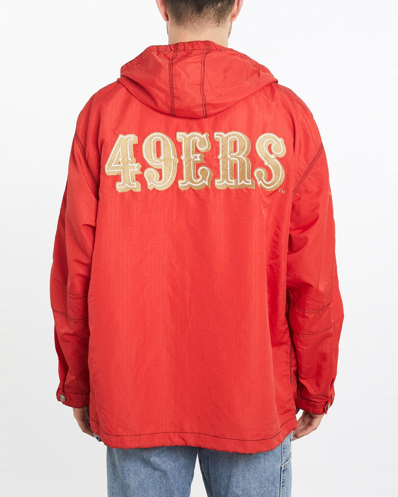 Vintage, 90s, NFL, San, Francisco, 49ers, Jacket, The Real Deal, size extra large, colour Red, newtown, sydney, australia, thrift store, opshop, preloved, secondhand, sustainable, retro, antique, 70s, 80s, 90s, 2000s, 00s, fashion, clothing, streetwear, trendy, garment, style, boutique, store, shop, archive, sale, cheap, best, top, Jackets
