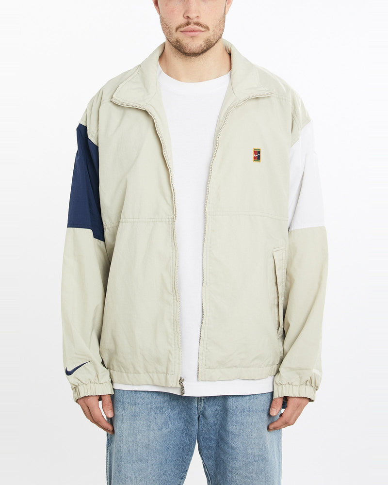 Vintage, 90s, Nike, Challenge, Court, Jacket, The Real Deal, size extra large, colour Beige, newtown, sydney, australia, thrift store, opshop, preloved, secondhand, sustainable, retro, antique, 70s, 80s, 90s, 2000s, 00s, fashion, clothing, streetwear, trendy, garment, style, boutique, store, shop, archive, sale, cheap, best, top, Jackets