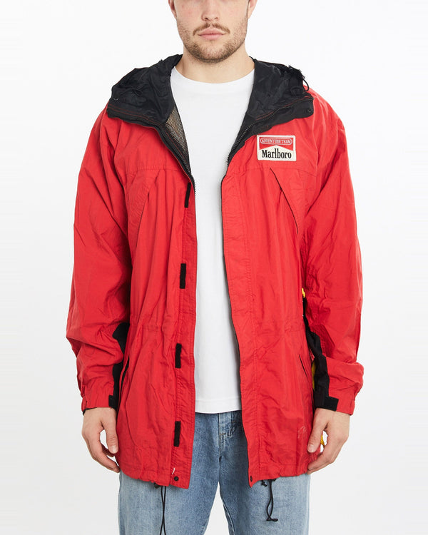 Vintage, 90s, Marlboro, Cigarettes, Jacket, The Real Deal, size extra large, colour Red, newtown, sydney, australia, thrift store, opshop, preloved, secondhand, sustainable, retro, antique, 70s, 80s, 90s, 2000s, 00s, fashion, clothing, streetwear, trendy, garment, style, boutique, store, shop, archive, sale, cheap, best, top, Jackets