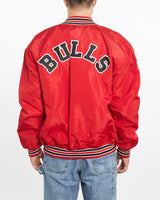 Vintage, 90s, Chalk, Line, Chicago, Bulls, Bomber, Jacket, The Real Deal, size extra large, colour Red, newtown, sydney, australia, thrift store, opshop, preloved, secondhand, sustainable, retro, antique, 70s, 80s, 90s, 2000s, 00s, fashion, clothing, streetwear, trendy, garment, style, boutique, store, shop, archive, sale, cheap, best, top, Jackets