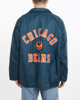 Vintage, 80s, Chicago, Bears, Sherpa, Lined, Coaches, Jacket, The Real Deal, size extra large, colour Navy, newtown, sydney, australia, thrift store, opshop, preloved, secondhand, sustainable, retro, antique, 70s, 80s, 90s, 2000s, 00s, fashion, clothing, streetwear, trendy, garment, style, boutique, store, shop, archive, sale, cheap, best, top, Jackets