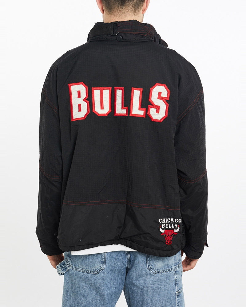 Vintage, 90s, Champion, Chicago, Bulls, Jacket, The Real Deal, size extra large, colour Black, newtown, sydney, australia, thrift store, opshop, preloved, secondhand, sustainable, retro, antique, 70s, 80s, 90s, 2000s, 00s, fashion, clothing, streetwear, trendy, garment, style, boutique, store, shop, archive, sale, cheap, best, top, Jackets