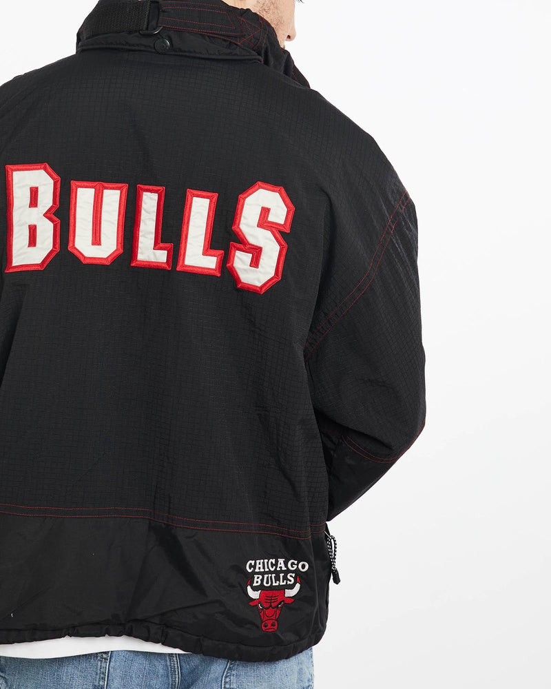 Vintage, 90s, Champion, Chicago, Bulls, Jacket, The Real Deal, size extra large, colour Black, newtown, sydney, australia, thrift store, opshop, preloved, secondhand, sustainable, retro, antique, 70s, 80s, 90s, 2000s, 00s, fashion, clothing, streetwear, trendy, garment, style, boutique, store, shop, archive, sale, cheap, best, top, Jackets