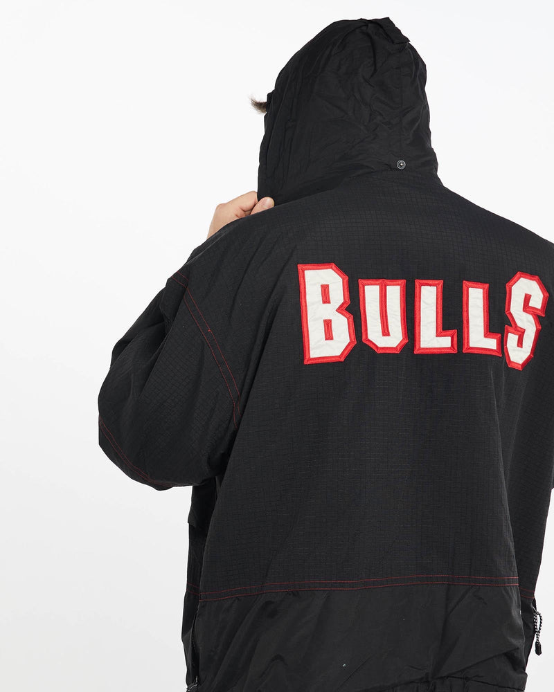 Vintage, 90s, Champion, Chicago, Bulls, Jacket, The Real Deal, size extra large, colour Black, newtown, sydney, australia, thrift store, opshop, preloved, secondhand, sustainable, retro, antique, 70s, 80s, 90s, 2000s, 00s, fashion, clothing, streetwear, trendy, garment, style, boutique, store, shop, archive, sale, cheap, best, top, Jackets