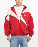 Vintage, 90s, Reebok, Windbreaker, Jacket, The Real Deal, size extra large, colour Red, newtown, sydney, australia, thrift store, opshop, preloved, secondhand, sustainable, retro, antique, 70s, 80s, 90s, 2000s, 00s, fashion, clothing, streetwear, trendy, garment, style, boutique, store, shop, archive, sale, cheap, best, top, Jackets