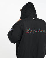 Vintage, 90s, Starter, NFL, Miami, Dolphins, Jacket, The Real Deal, size extra large, colour Black, newtown, sydney, australia, thrift store, opshop, preloved, secondhand, sustainable, retro, antique, 70s, 80s, 90s, 2000s, 00s, fashion, clothing, streetwear, trendy, garment, style, boutique, store, shop, archive, sale, cheap, best, top, Jackets