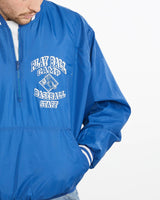 Vintage, 80s, Baseball, Camp, Pullover, Jacket, The Real Deal, size large, colour Blue, newtown, sydney, australia, thrift store, opshop, preloved, secondhand, sustainable, retro, antique, 70s, 80s, 90s, 2000s, 00s, fashion, clothing, streetwear, trendy, garment, style, boutique, store, shop, archive, sale, cheap, best, top, Jackets