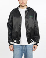 Vintage, 80s, Satin, Bomber, Jacket, The Real Deal, size extra large, colour Black, newtown, sydney, australia, thrift store, opshop, preloved, secondhand, sustainable, retro, antique, 70s, 80s, 90s, 2000s, 00s, fashion, clothing, streetwear, trendy, garment, style, boutique, store, shop, archive, sale, cheap, best, top, Jackets