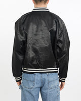 Vintage, 80s, Satin, Bomber, Jacket, The Real Deal, size extra large, colour Black, newtown, sydney, australia, thrift store, opshop, preloved, secondhand, sustainable, retro, antique, 70s, 80s, 90s, 2000s, 00s, fashion, clothing, streetwear, trendy, garment, style, boutique, store, shop, archive, sale, cheap, best, top, Jackets