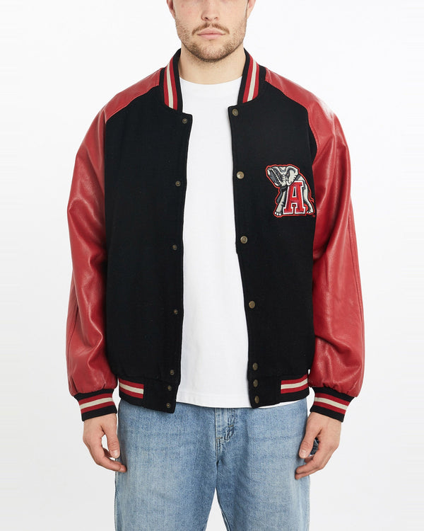 Vintage, 90s, NCAA, Alabama, Crimson, Tide, Varsity, Jacket, The Real Deal, size extra large, colour Multicolour, newtown, sydney, australia, thrift store, opshop, preloved, secondhand, sustainable, retro, antique, 70s, 80s, 90s, 2000s, 00s, fashion, clothing, streetwear, trendy, garment, style, boutique, store, shop, archive, sale, cheap, best, top, Jackets